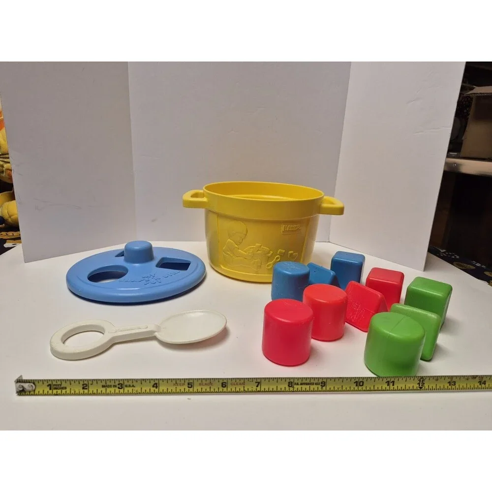 Vintage Playskool 1984 My Shape 'N Stir Pot Complete Set